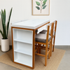 Juego de Comedor Barra 4 Puestos Blanco Natural 60 x115cm - Fabrica Online