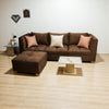 Juego de Sala Nube + Puff + 3 Cojines Decorativos Tela Amigable a las Mascotas Chocolate