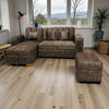 Sofa Cama en L Montealegre con Baul Integrado Tela Amigable a las Mascotas Cafe - Fabrica Online