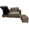 Sofa Cama en L Montealegre con Baul Integrado Tela Amigable a las Mascotas Cafe - Fabrica Online
