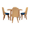 Comedor Fusion 4 Puestos Malaga Microfibra Azul - Arte K Muebles