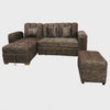 Sofa Cama en L Montealegre con Baul Integrado Tela Amigable a las Mascotas Cafe