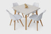 Juego de Comedor Madecor Rectangular 4 Puestos Blanco 100X78cm